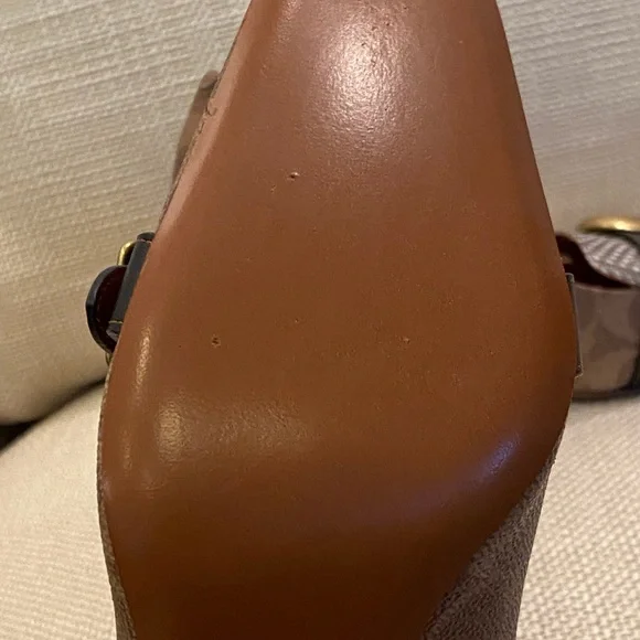 Coach Womens Jade Loafer w Block Heal / Mixed Media / Tan Natural Black / 7 /NWB - Picture 13 of 16